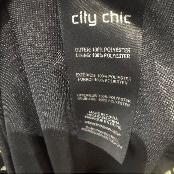 City Chic black & mustard yellow patterned corset smocked top maxi dress size 16 - Picture 8 of 9